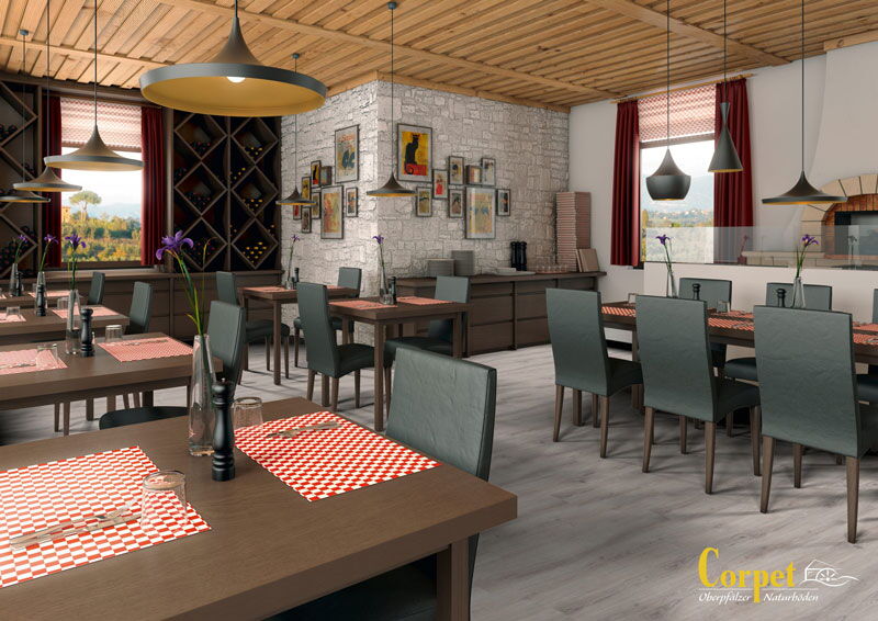 Designfußboden von Corpet im Restaurant