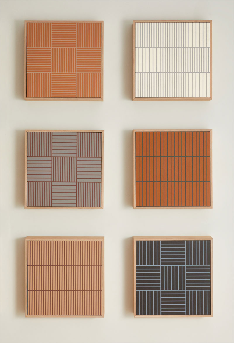 quadratische Mutina Designerfliese Fringe in verschiedenen Farben